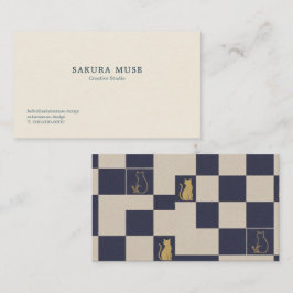 Minimalist Geometric Japanese Business Card Visitekaartje