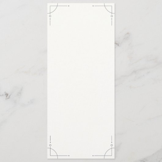 Minimalist Geometric Wedding Program Programmakaart (Achterkant)