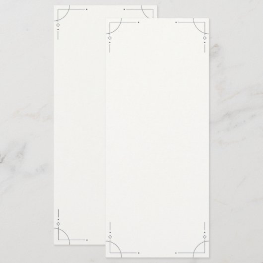 Minimalist Geometric Wedding Program Programmakaart (Voorkant / Achterkant)