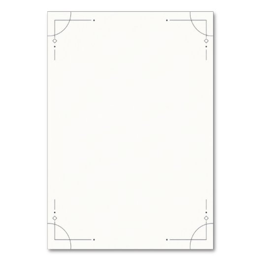Minimalist Geometric Wedding Table Number Kaart (Voorkant)