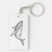 Minimalist Geometric Whale Acrylic Keychain (achterkant)