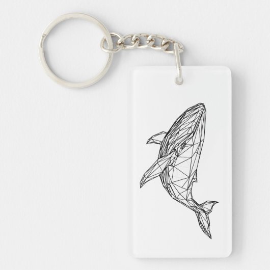 Minimalist Geometric Whale Acrylic Keychain (Voorkant)