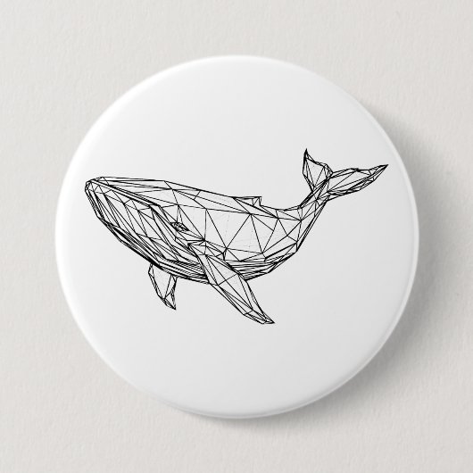 Minimalist Geometric Whale Button (Voorkant)