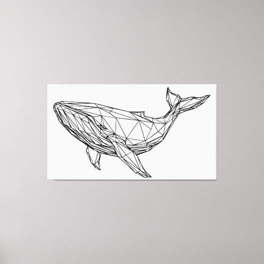 Minimalist Geometric Whale Canvas Wall Art (Voorkant)