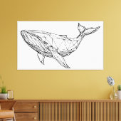 Minimalist Geometric Whale Canvas Wall Art (Insitu (Woonkamer))