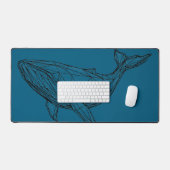 Minimalist Geometric Whale Desk Mat (Keyboard & Muis)