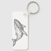Minimalist Geometric Whale Keychain (Achterkant)