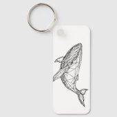 Minimalist Geometric Whale Keychain (Voorkant)