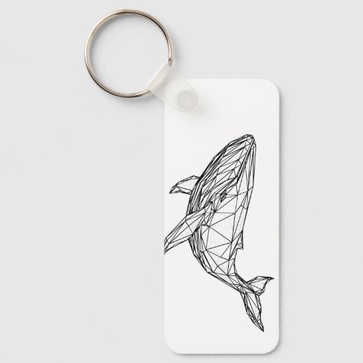 Minimalist Geometric Whale Keychain (Voorkant)