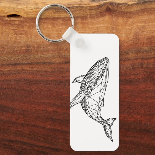 Minimalist Geometric Whale Keychain (Voorkant)