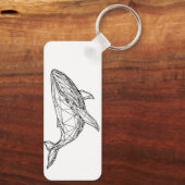 Minimalist Geometric Whale Keychain (Achterkant)
