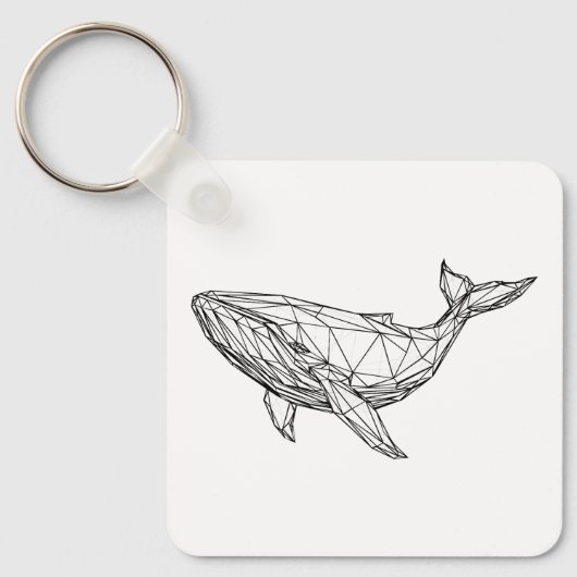 Minimalist Geometric Whale Keychain (Voorkant)