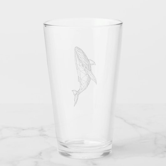 Minimalist Geometric Whale Mug Glas (Achterkant)