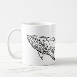 Minimalist Geometric Whale Mug Koffiemok