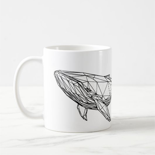 Minimalist Geometric Whale Mug Koffiemok (Links)