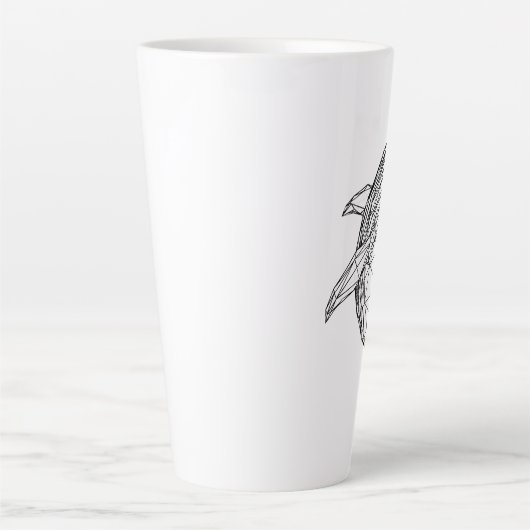 Minimalist Geometric Whale Mug Latte Mok (Voorkant)