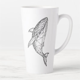 Minimalist Geometric Whale Mug Latte Mok