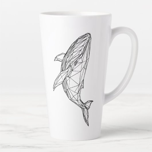 Minimalist Geometric Whale Mug Latte Mok (Rechts)