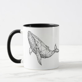 Minimalist Geometric Whale Mug Mok