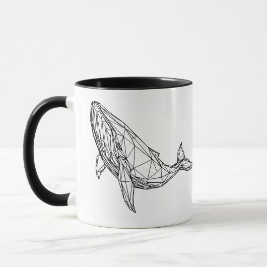 Minimalist Geometric Whale Mug Mok (Links)