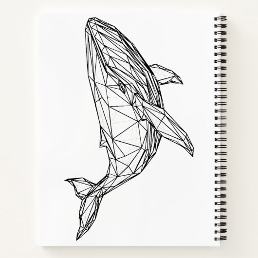 Minimalist Geometric Whale Notebook Notitieboek (Achterkant)