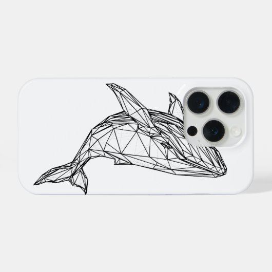 Minimalist Geometric Whale Phone Case iPhone Hoesje (Achterkant horizontaal)