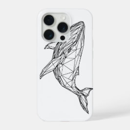 Minimalist Geometric Whale Phone Case iPhone 15 Pro Case