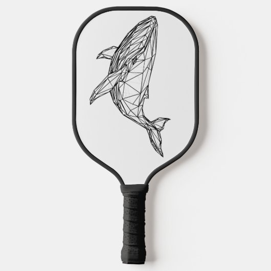 Minimalist Geometric Whale Pickleball Paddle (Achterkant)