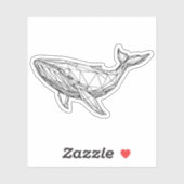 Minimalist Geometric Whale Sticker  (Vel)