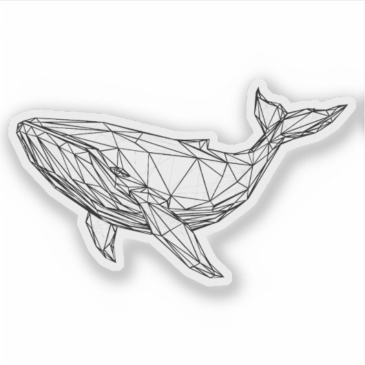 Minimalist Geometric Whale Sticker  (Voorkant)