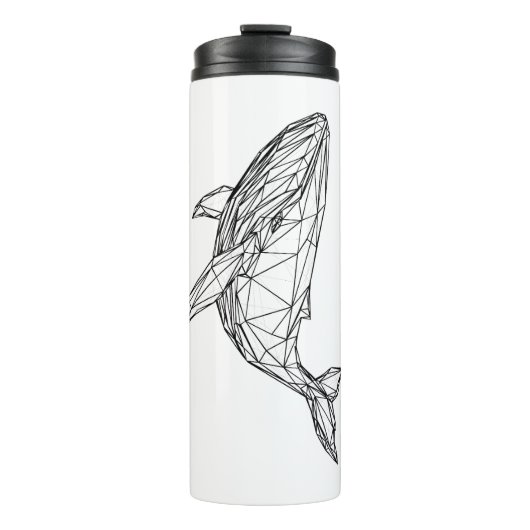 Minimalist Geometric Whale Thermal Tumbler Thermosbeker (Voorkant)