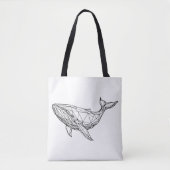 Minimalist Geometric Whale Tote Bag (Voorkant)