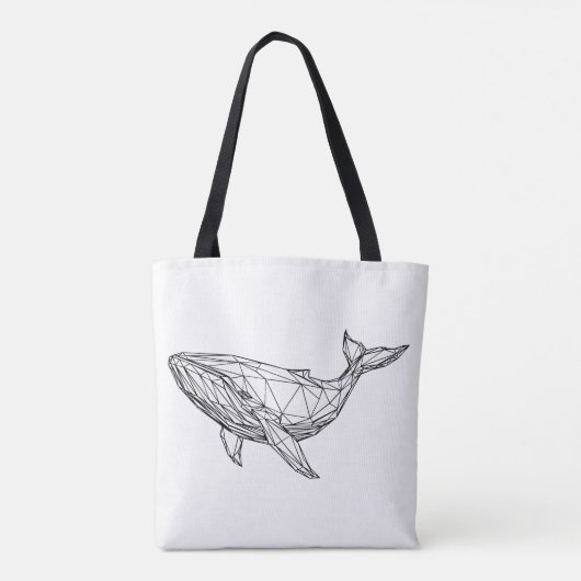 Minimalist Geometric Whale Tote Bag (Achterkant)