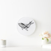 Minimalist Geometric Whale Wall Clock Ronde Klok (Huis)
