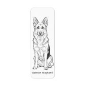 Minimalist German Shepherd Dog Line Art Etiket (Voorkant)