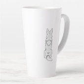 Minimalist German Shepherd Dog Line Art  Latte Mok (Rechterhoek)