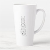 Minimalist German Shepherd Dog Line Art  Latte Mok (Rechts)