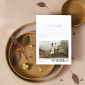 Minimalist getrouwd 2 fotoscript QR code bruiloft Aankondiging