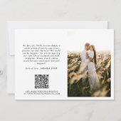 Minimalist getrouwd 2 fotoscript QR code bruiloft Aankondiging (Achterkant)