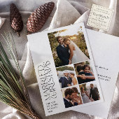 Minimalist getrouwde kerst Pas getrouwd 5 foto Feestdagenkaart