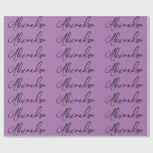 Minimalist Gewone Kalligrafie Eigen Naam Lavendel Cadeaupapier (Vlak)