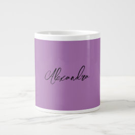 Minimalist Gewone Kalligrafie Eigen Naam Lavendel Grote Koffiekop