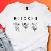 Minimalist GEZEGEND Drie Wildbloemen Zwart Wit T-shirt
