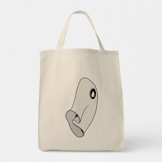 Minimalist Ghost Tote Bag (Achterkant)