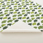 Minimalist Ginkgo Leaf Pattern – Nature-Inspired Sherpa Deken (3/4)