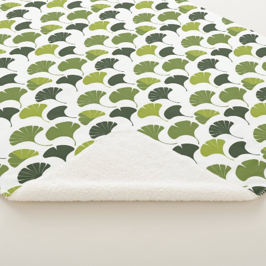 Minimalist Ginkgo Leaf Pattern – Nature-Inspired Sherpa Deken (3/4)