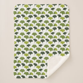 Minimalist Ginkgo Leaf Pattern – Nature-Inspired Sherpa Deken