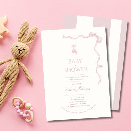 Minimalist Girl Baby shower Invitation Kalligrafie Kaart