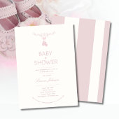 Minimalist Girl Baby shower Invitation Kalligrafie Kaart