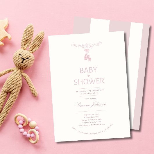 Minimalist Girl Baby shower Invitation Kalligrafie Kaart